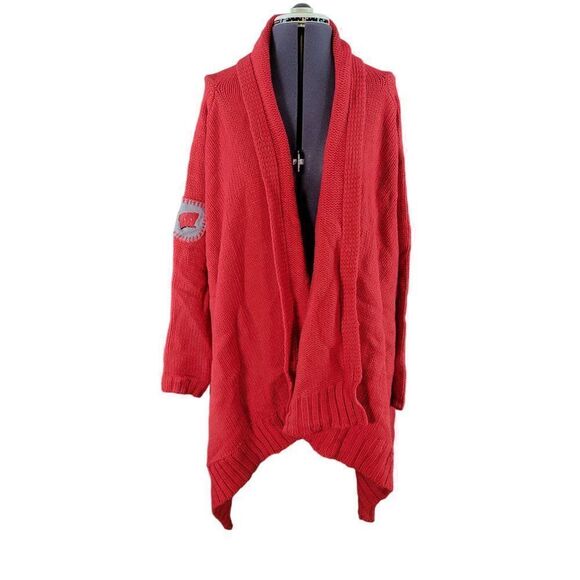 Meesh & Mia Wisconsin Badgers Red Cardigan Wrap Sweater Sz M - Picture 1 of 10